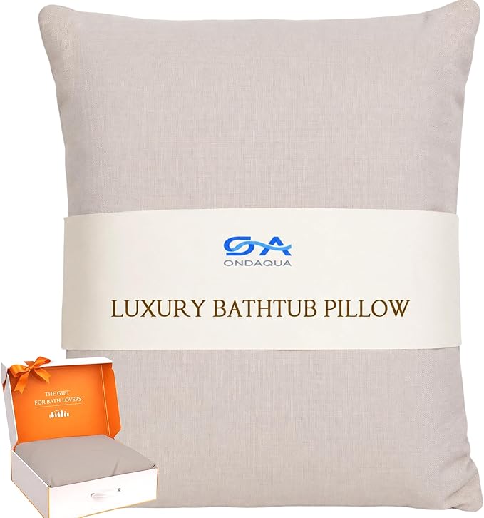 Luxury Bathtub Pillow, Skin-Friendly Cushion, Support Back, Neck & Head, Non-Slip, Adjustable Thickness Fits All Tub, Washable & Quick-Drying - Gift for Christmas Birthday Father's Day