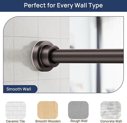 ENJOYBASICS 2 Pack Adjustable Spring Tension Curtain Rods 32 to 66 Inches, Stainless Steel Bronze Shower Rod No Drilling for Window, Bathroom, Closet, Room Divider, 7/8" Diameter