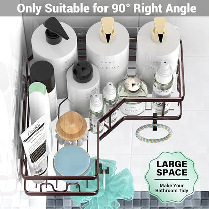 AKTECKE Corner Shower Caddy Organizer Shelf: Adhesive No Drilling Shower Rack Bathtub Shelves - 3Pack Rustproof Bathroom Shower Shelf