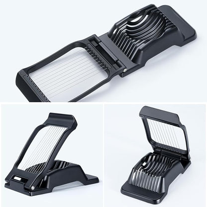 Sopito Heavy Duty Stainless Steel Wire Egg Slicer for Hard Boiled Eggs & Strawberry Other Soft Food, Black