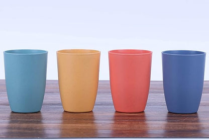 Wheat Straw Unbreakable Cup - 12 oz Reusable Drinking Glasses Sets for Kitchen, Home - Dishwasher Safe Tumbler - BPA Free & Eco-Friendly (12Pcs/6Color)