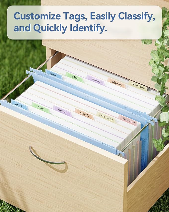 ANSOOK Wheat Straw Legal Size Hanging File Folders,Expandable 1.2" Accordion Pockets File Organizer,3 Pack Filing Cabinet Folders,Large Capacity File Folder with Tabs,Blue Hanging File for Frame Box