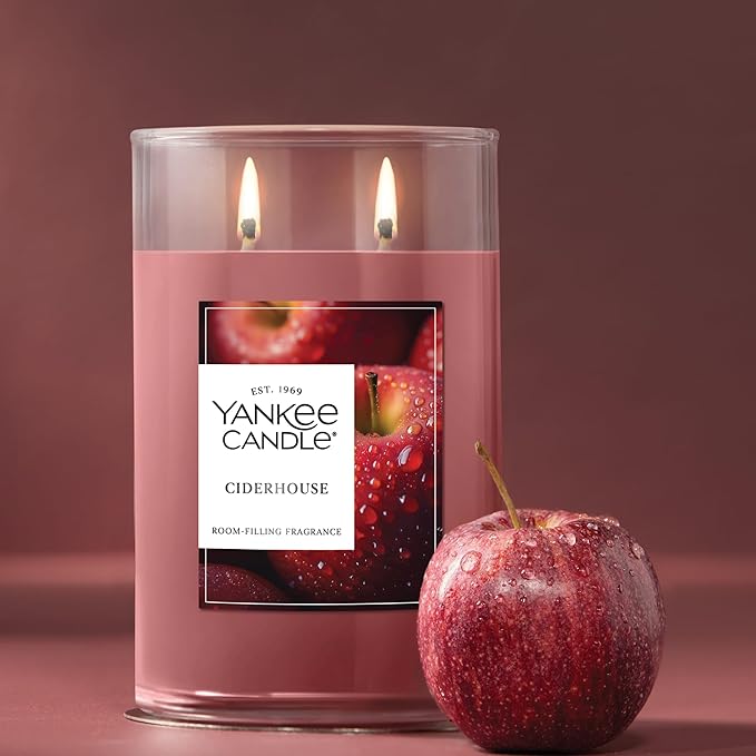 Yankee Candle Large Tumbler Scented Candle with up to 80 Hour Burn Time, Premium Plant Wax Blend for Consistent Burn, 20 oz Tumbler Candle with Room Filling Fragrance, Ciderhouse