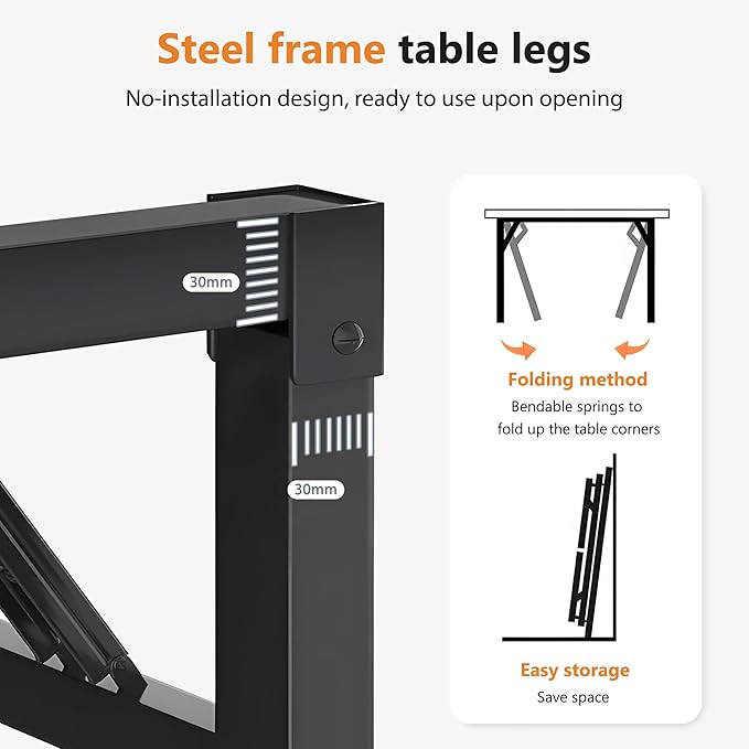 DlandHome Computer Desk, 59.8Inch Office Desk Computer Table, Study Writing Study Desk for Home Office, Retro + Black Leg