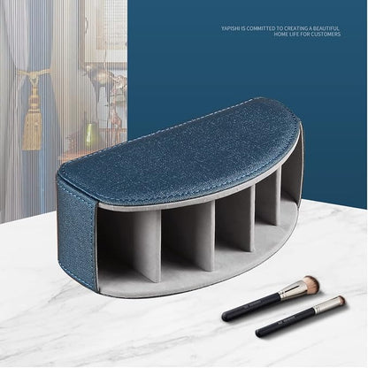 Remote Control Holder, Leather 5 Rooms Desk Organizer and Decorations for Living Room, Bedside Table Remotes Caddy for TV Controllers/ Makeup Brush Pen/ Office Stationery/ Art Supplies/ Eyeglasses