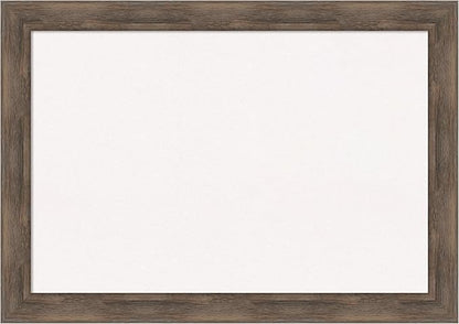 Amanti Art White Cork Board for Wall, 29x41 Vision Board with Brown Wood Frame, Large Corkboard Office Decor for Home Organization, Rustic Farmhouse Corkboard Pinboard to display items for home