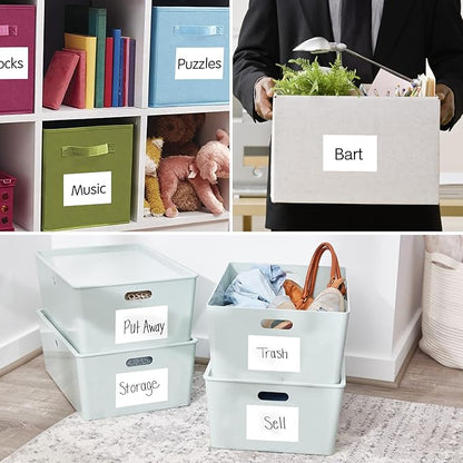 Joyberg Storage Box Labels, 420 Pcs, 2''x4'', Removable, Tear-Resistant, No Residue, for Bottles, Jars, School, Home, Business Organizing