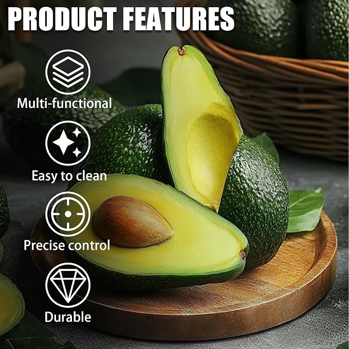 2-in-1 Avocado Pitter and Slicer, Well Made Stainless Efficient Kitchen Tool Dishwasher Safe for Hassle-Free Avocado Prep Sandwiches, Salads