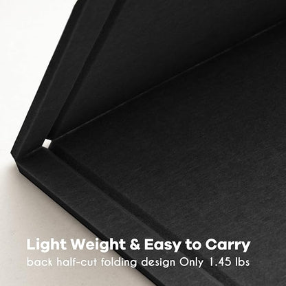 Bulletin Board, 36 x 24 inches Felt Board - Decorative Pin Board, Cork Board Alternative for Wall, 3' x 2' Foldable Self-Adhesive Vision Board Prayer Board with 20 Pushpins - Black