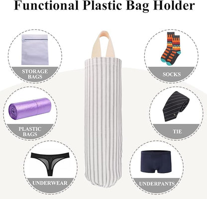 TOGETRUE Plastic Bag Holder, Wall Mount Grocery Bag Organizer for Home Kitchen Pantry Decor (Grey)