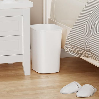 CEROELDA Small Bathroom Trash Can, 2.6 Gallon Slim Mini Garbage Can Small Trash Bin Plastic Waste Basket for Dorm Room, Bedroom, Office, Toilet (White)