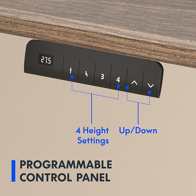 FLEXISPOT E3 Dual Motor Electric Standing Desk 55 x 28 Sit Stand Up Desk, Holds 220 lbs, Adjustable Height w/Memory Presets, One-Piece Brown Wood Grain Desktop & White Frame, Ships in 2 Boxes