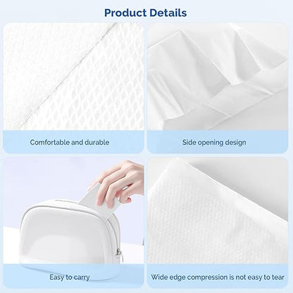 JMU 600PCS Disposable White Pillow Case 21" x 30", Tissue/Poly Single Use Pillowcases Medical