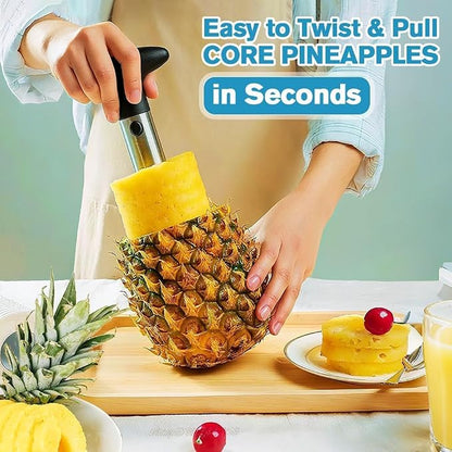 Pineapple Corer and Slicer Tool, Stainless Steel Pineapple Core Remover Tool,Stainless Steel Pineapple Cutter for Home Kitchen with Sharp Blade for Diced Fruit Rings