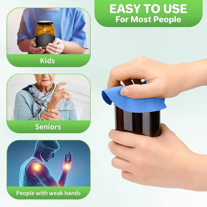Leezmark 6pcs Jar Opener, Rubber Jar Opener Gripper Pads Kitchen Coasters Multi-function Jar Openers for Seniors with Arthritis Weak Hands(Blue, Purple)