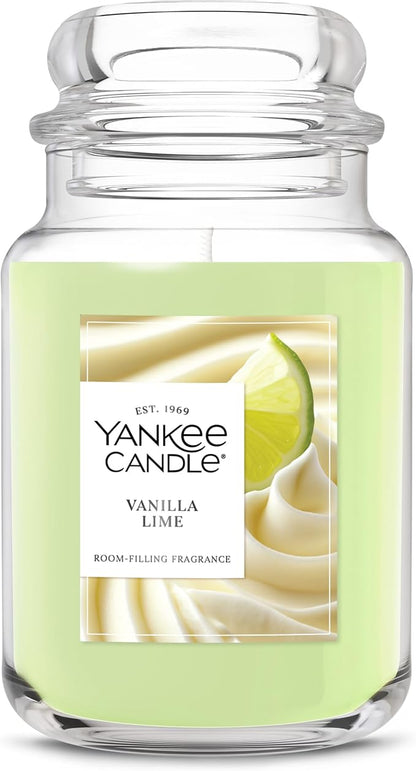 Yankee Candle Vanilla Lime, Scented Candle, 22oz Large Jar with up to 150 Hour Burn Time, Giftable