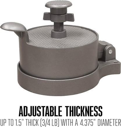 Weston Burger Press, Makes 4 1/2" Diameter Patties for Hamburger, Crab Cakes, Sausage, 1/4lb to 3/4lb, Single, Non-stick Heavy-Duty Cast Aluminum (07-0301)