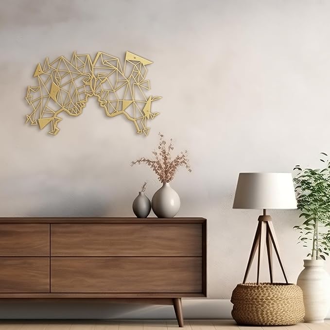 SIGNLEADER Metal Wall Art Decor Couple Secret Words Modern Abstract Wall Sculpture Hangings Home Decoration for Living Room, Bedroom, Bathroom, Kitchen, Outdoor - 30" Gold