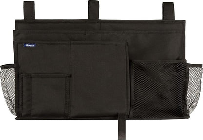 Surblue Caddy Hanging Organizer Bedside Storage Bag for Bunk and Hospital Beds, Black, L