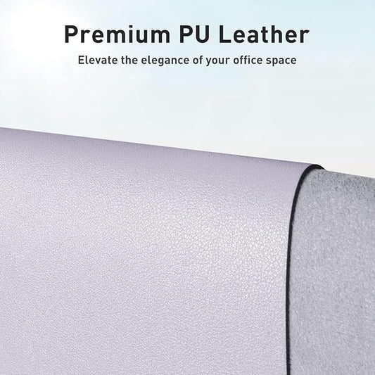 Aothia Faux Leather Desk Mat - Non-Slip PU Leather Desk Blotter, Waterproof Writing Surface, Large Desk Pad for Office & Home (Soft Lavender, 55" x 24")