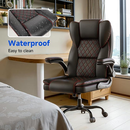 Big and Tall Office Chair Executive Chairs with Adjustable Armrests and Lumbar Support Ergonomic High Back Gaming Chair Computer Chair (Black, Oversized)