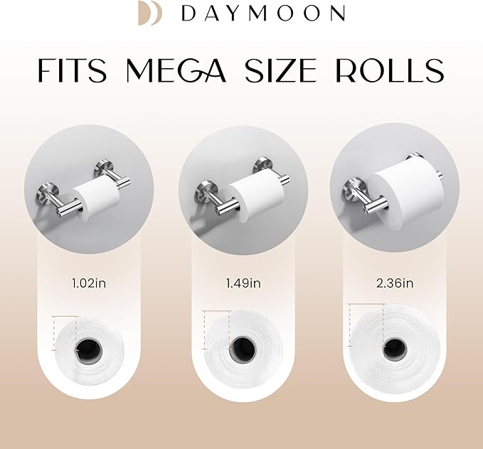 Day Moon™ Polished Chrome Toilet Paper Holder - Chrome Toilet Paper Holder Wall Mount