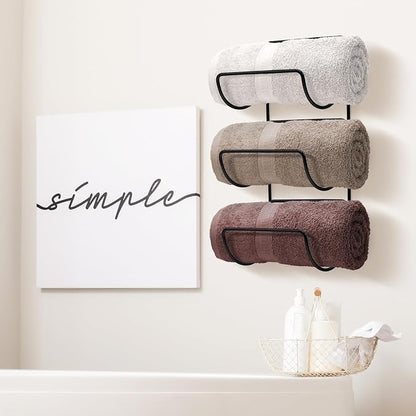 Sorbus Towel Holder for Bathroom Wall - 12 Level Wall Mounted Towel Rack Shelves for Rolled Bath Towels, Washcloths, Linen - Hanging Towel Racks for Bathroom, Spa, Salon, Towel Storage Organizer