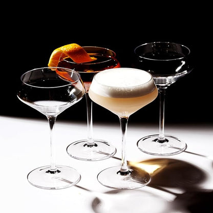 LEMONSODA Nick And Nora Classic Martini Glasses Manhattan, Cosmopolitan, Espresso Martini, Lemon Drop, Dirty Martini - Inspired by 1930's-50's Cocktail Culture - 6oz/10oz (Set of 24, 6oz) (2273)