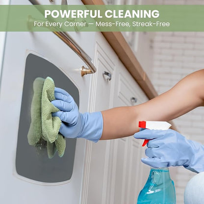 SIFANGKE Microfiber Cleaning Cloth, 12 Pack Green Cleaning Rags for Housekeeping, Reusable Microfiber Towels for Car, Kitchen, Bathroom and Household Cleaning Supplies, 11.8"X11.8"