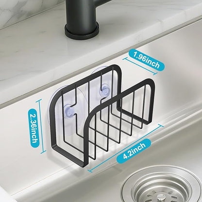 SHFKS Sponge Holder for Kitchen Sink,Kitchen Caddy with Sponge Holder,Dish Soap Holder - Black