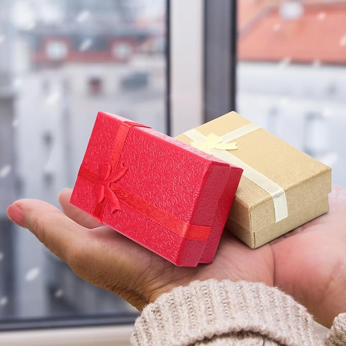 Ecally Small Cardboard Jewelry Gift Boxes 2 x 3.1 x 1.1 Inches Earring Boxes for Jewelry Gift Rings Earring Necklaces