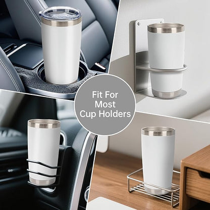 IEOVIEE 32 Pack, 20oz Stainless Steel Bulk Tumblers with Lids and Straws, Double Wall Insulated Travel Coffee Mug, Durable Powder Coated Tumbler Bulk Cup for Cold and Hot Drinks(White)