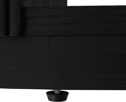 Merax Modern Entryway Console Table with Triple-Tier Storage, Slim Sofa Table with Open Shelf & Elegant Wood Grain, Multi-Functional Hallway Table for Living Room, Black