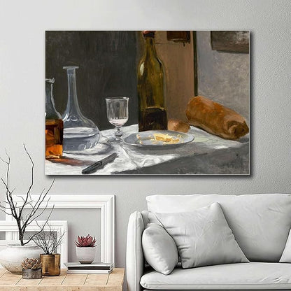 SENLYCH Poster Wall Art Picture Vintage Bar Cart Wall Art Bar Cart Decor Kitchen Wall Art Moody Wall Art Modern Home and Bedroom Decoration 16x24inch Wood Frame