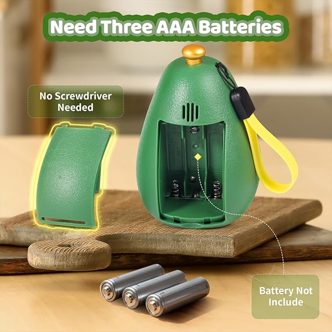 Avocado Digital Countdown Timer, Cute Kitchen Gadget, Adjustable Volume Timer for Cooking and Baking, One-Button Design, 99-Minute, Use AAA Battery, Portable Digital Timer, Home Kitchen Tool