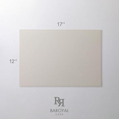 Faux Leather Placemats Set of 8 Vinyl Washable Wipeable Table Mats for Kitchen Dining Table Heat Resistant Waterproof Modern Indoor/Outdoor Placemats Non-Slip Easy Clean Place Mats-Cream White