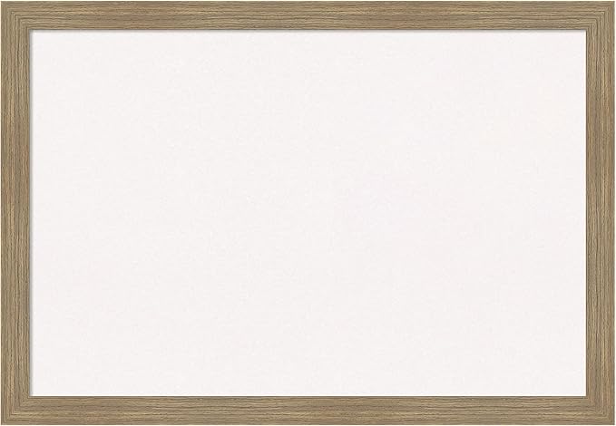 Amanti Art White Cork Board for Wall, 18x26 Vision Board with Brown Wood Frame, Medium Corkboard Office Decor for Home Organization, Casual Corkboard Pinboard to display items for home organization