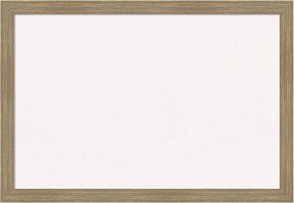 Amanti Art White Cork Board for Wall, 18x26 Vision Board with Brown Wood Frame, Medium Corkboard Office Decor for Home Organization, Casual Corkboard Pinboard to display items for home organization