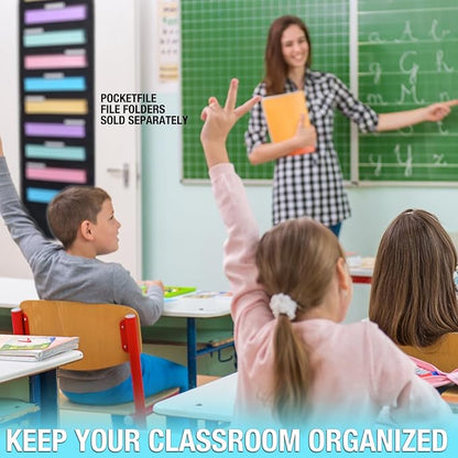 Ultimate Office WalMaster Heavy Duty, 10-Pocket Wall Chart Filing System WITH LABEL HOLDERS for Classroom and Office, File Organizer Includes Mounting Hardware & Door Hooks POCKETFILES SOLD SEPARATELY