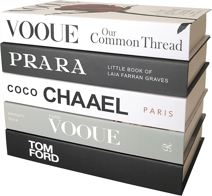 PTShadow 5 Pcs Decorative book Aesthetic Chic Faux Book Set for Room Décor,Modern Home Decor Coffee Table Decor
