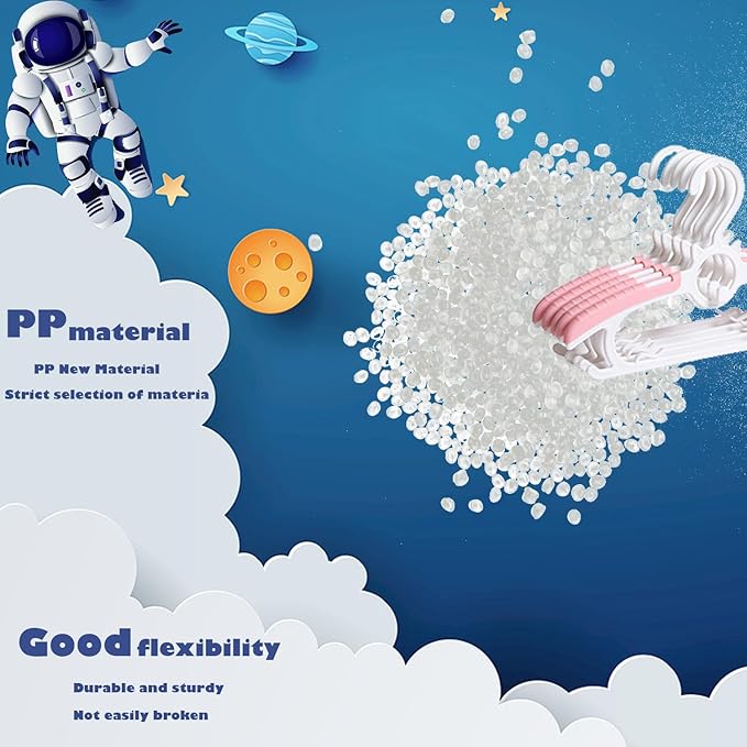 JSF 30Pcs Baby Hangers for Nursery Closet, Infant Hangers Extendable and Non-Slip for Newborn Toddler Kids Clothes,11"-14" Adjustable Children Coat Pant Hanger for Girl and Boy Nursery Grey