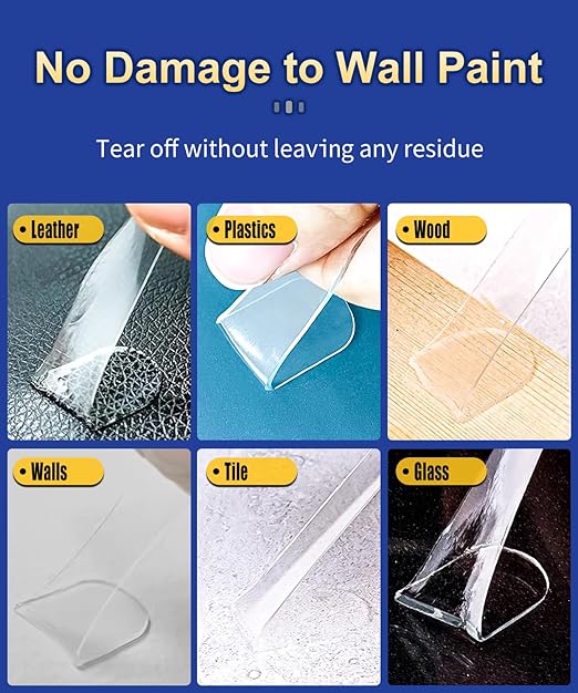 Large-Pro Mounting Putty No Residue with Pull Tab, Double Sided Tape Glue Adhesive Dots Clear Museum Sticky Tack, Picture Hanging Strips Fixed Decor Art Craft Party, 0.39 x 0.78 in (126 Pcs)