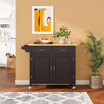 NAFORT Sideboard Buffet with Adjustable Shelves & Sliding Doors, Cream White (Brown), Perfect for Kitchen, Dining or Entryway