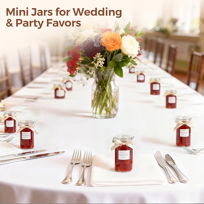 ComSaf 12 Pack 4 oz Glass Jars with Airtight Lids Food Grade, Small Glass Containers for Home Cooks, Crafts & Party Favors, Glass Spice Jars with Labels for Spices & Herbs Storage, Dishwasher Safe