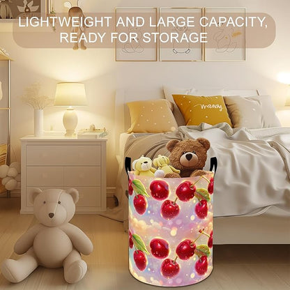 Guitar Laundry Basket Hamper 19.7"x15.8", Music Foldable Waterproof Oxford Clothes Storage Bucket for Room Bathroom Bedroom Nursery Decor, Toy Organizer Bins Gifts for Kids Boys Girls