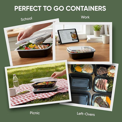 16 oz 150 Pack Meal Prep Containers BPA Free Leakproof Stackable Food Storage Containers with Lids, Microwave & Dishwasher Freezer Safe Reusable To Go Containers Bento Box Style Take Out Clear Plastic