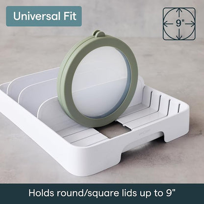 YouCopia StoraLid 24 Container Lid Organizer, Adjustable Plastic Lid Holder