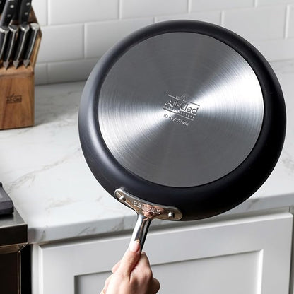 All-Clad HA1 Expert Nonstick 12-Inch Chef's Frying Pan with Tempered Glass Lid, Stay-Cool Ergonomic Handle, Dishwasher-Friendly, Oven-Safe Up to 350°F, Induction, Compatible with All Cooktops, Black