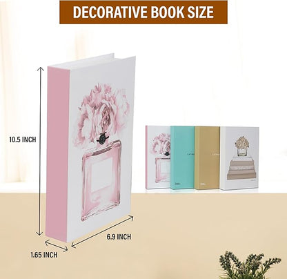 Blush Large | 4 PCS Faux Decorative Books for Home Decor | Not Real Books (Cardboard Boxes) | Coffee Table, Bookshelf & Shelf Styling Display Props for Living Room, Office