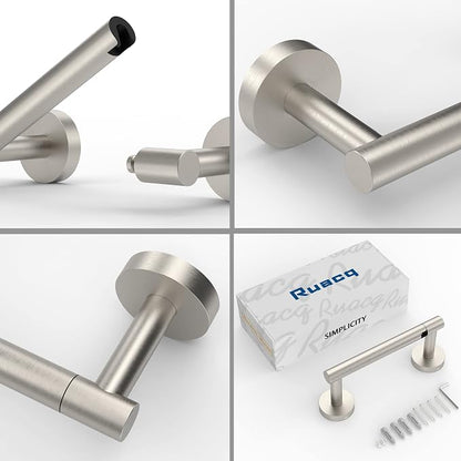 Ruacq Toilet Paper Holder Brushed Grey Double Post Pivoting Round Tissue Holders Roll Holder Hangers Toilet Paper Holders SUS 304 Stainless Steel Modern Wall Mounted